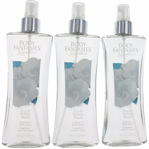 Fresh White Musk by Body Fantasies, 8 oz Fragrance Body Spray for Women - Pack of 3