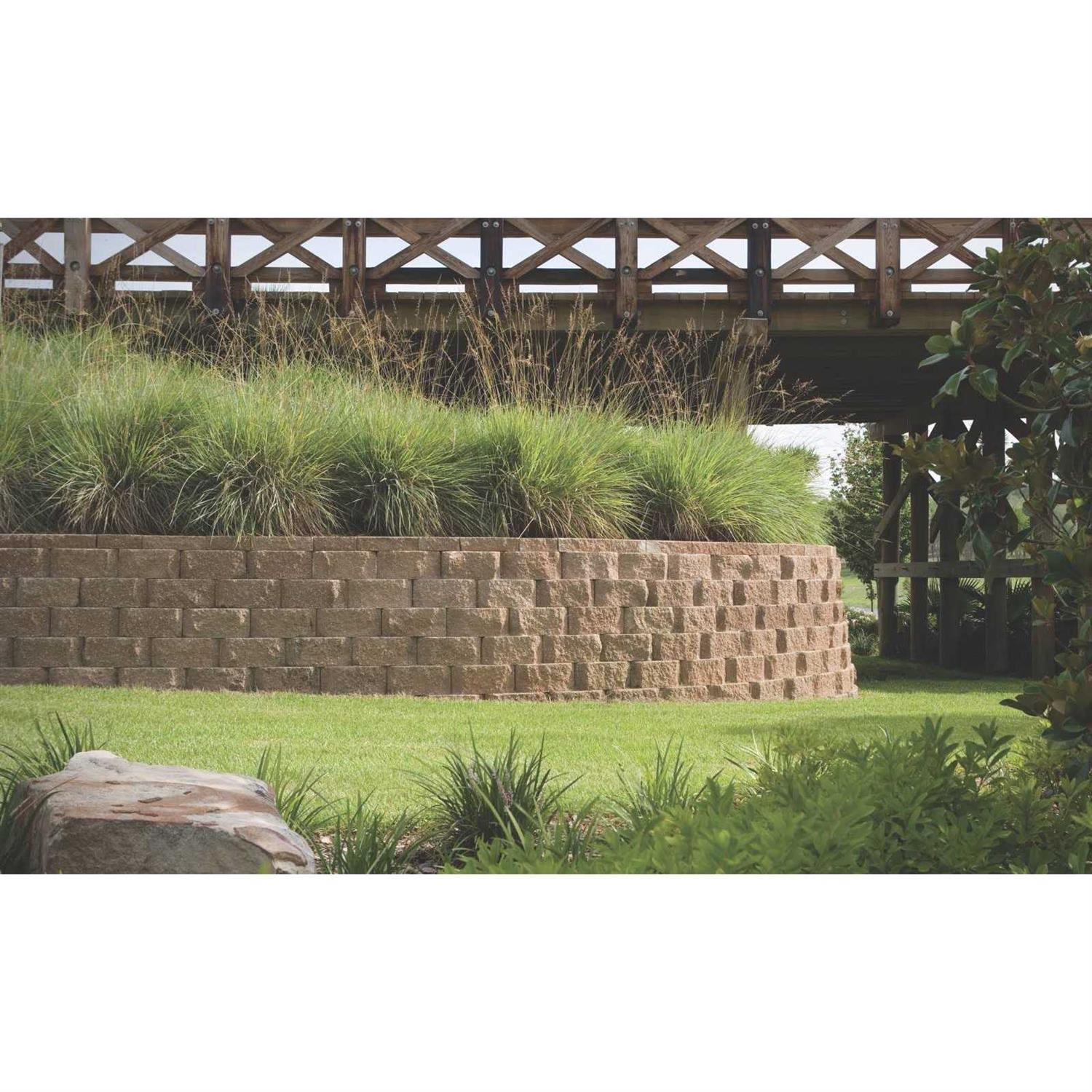 Lowe’s 16 L x 6 H x 12 D Tan Basic Retaining Wall Block in Brown 16202625
