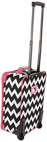 Rockland Fashion Softside Upright Luggage Set, Expandable, Kensington, Black and White, 2-Piece(14/19)
