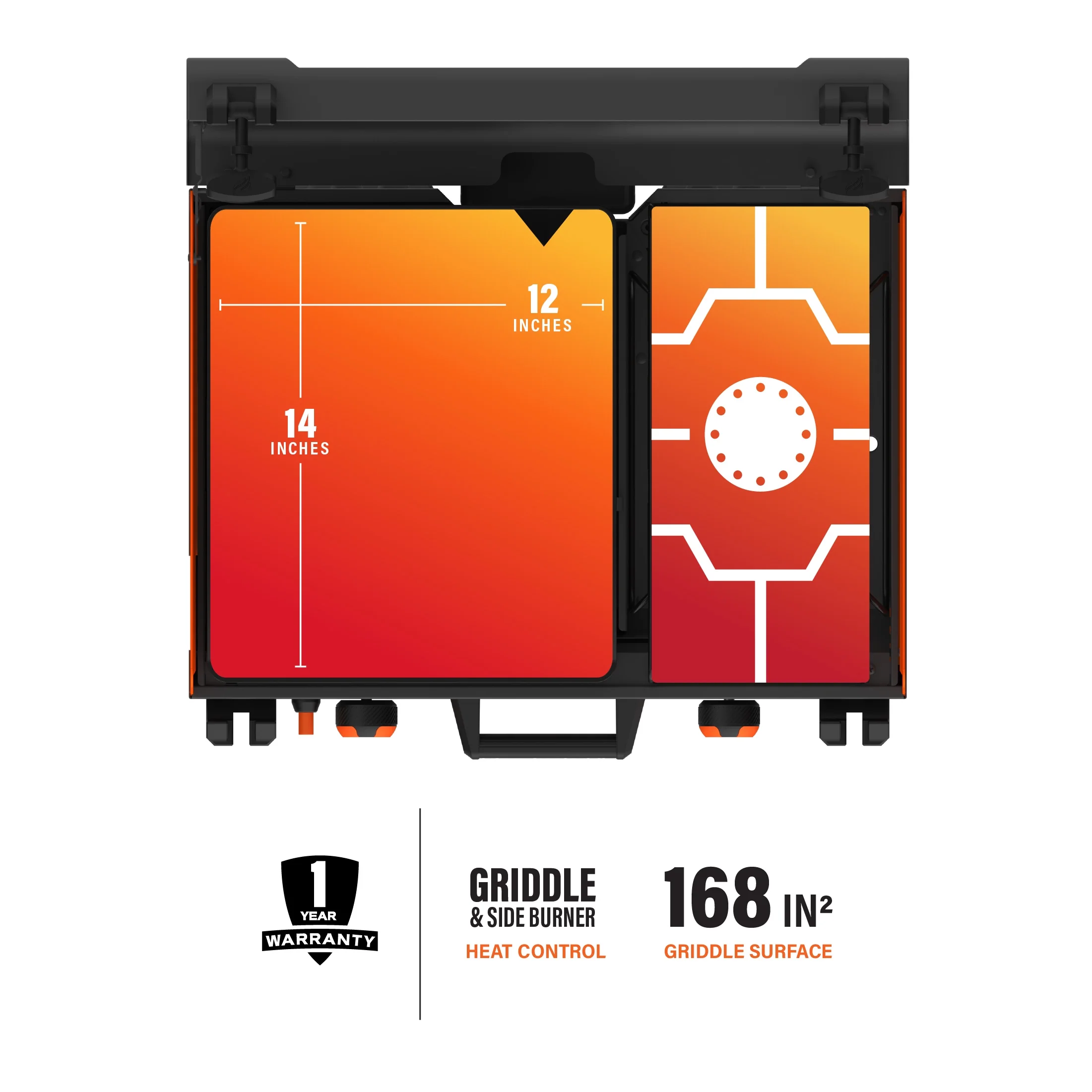 Blackstone Adventure Ready 14” Propane Camping Griddle with Side Burner