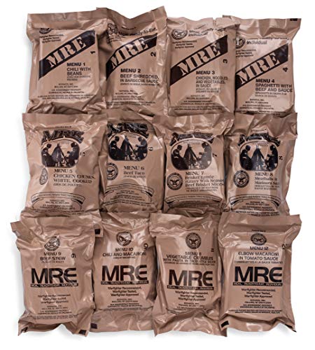 Sopakco 24ct US Military Surplus MRE Meals Ready to Eat 2021 Inspect A+B Case Bundle Menus 1-24