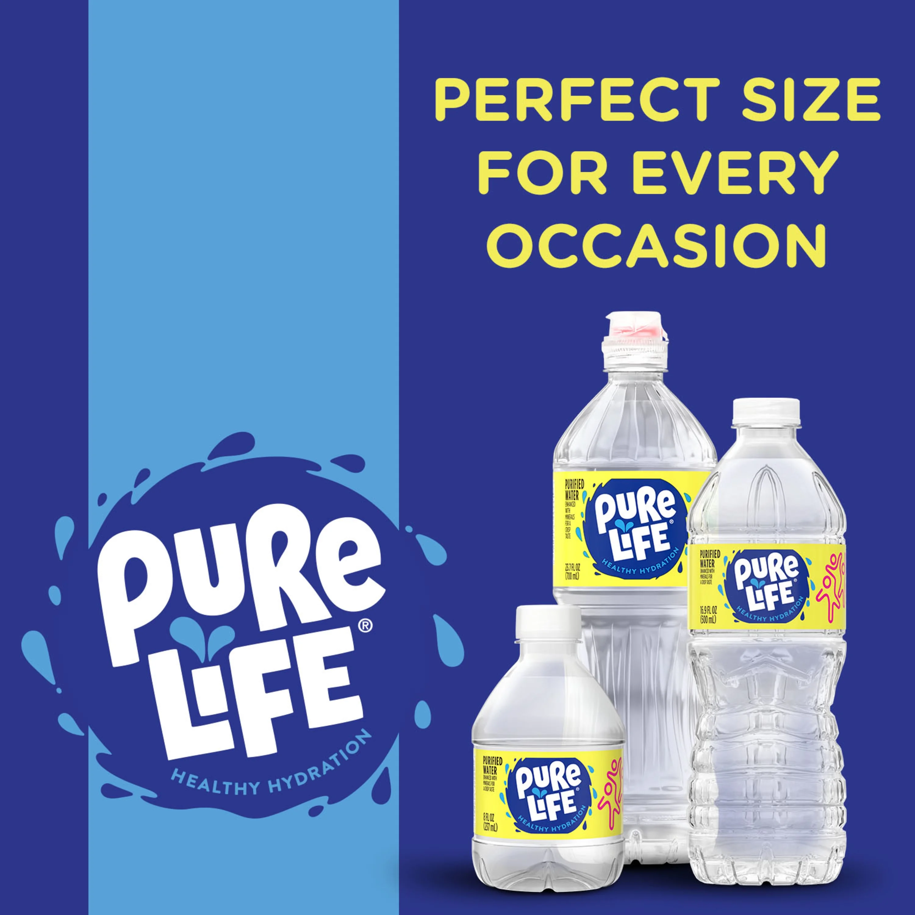 Pure Life Purified Water, 20 Fl Oz, Plastic Bottled Water (24 Pack)