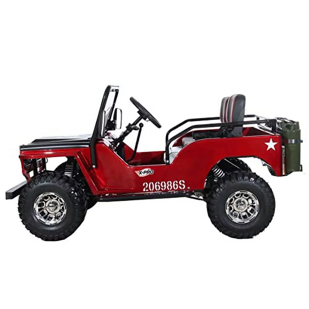 X-Pro 125cc Jeep Go Kart, 3-Speed Semi-Automatic Transmission w/Reverse, Big 18