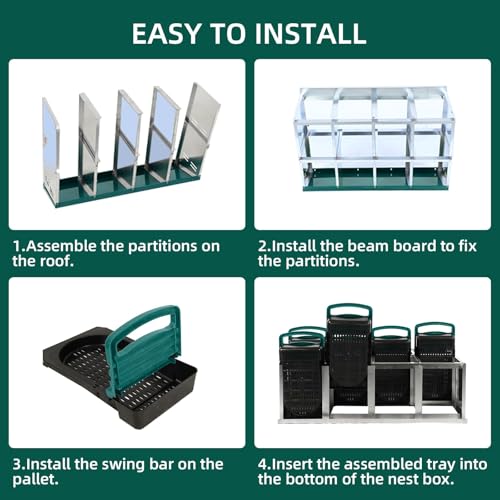 Chicken Nesting Box, 10 Hole 2 Layer Hen Nest Box with Legs, Roll Away Eggs Laying Boxes,Cleanable Pull Out Hen Roosting Boxes