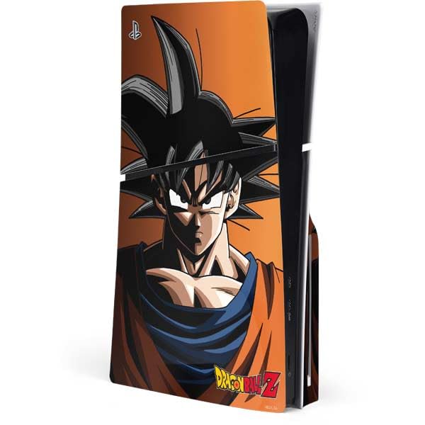 Skinit Decal Gaming Skin Compatible with PS5 Slim Disk Console - Officially Licensed Dragon Ball Z Goku Iconic Kanji Symbol Design