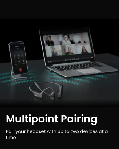 SHOKZ OpenComm2 UC - Bone Conduction Bluetooth Stereo Computer Headset with Boom Mic - USB-C Compatible with PC and Mac - Zoom Certified, with Bookmark