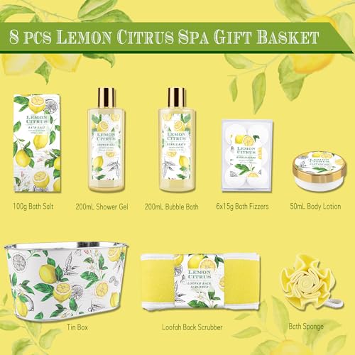 Home Spa Gift Basket, Bath Spa Kit for Women, with Body Lotion, Shower Gel, Bubble Bath, Body Scrub, Bath Salt, Bath Bomb, Bath Gift Set for Mother, Wife Her, with Magnolia and Jasmine Scent