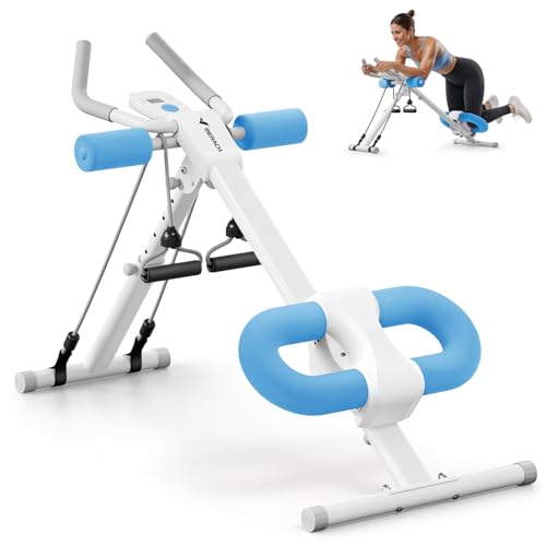 MERACH Ab Machine, Ab Workout Equipment, Adjustable Ab Trainer Machine for Abs Workout at Home Gym, Foldable, Knee Protection, Abdominal Trainer for Stomach Workout