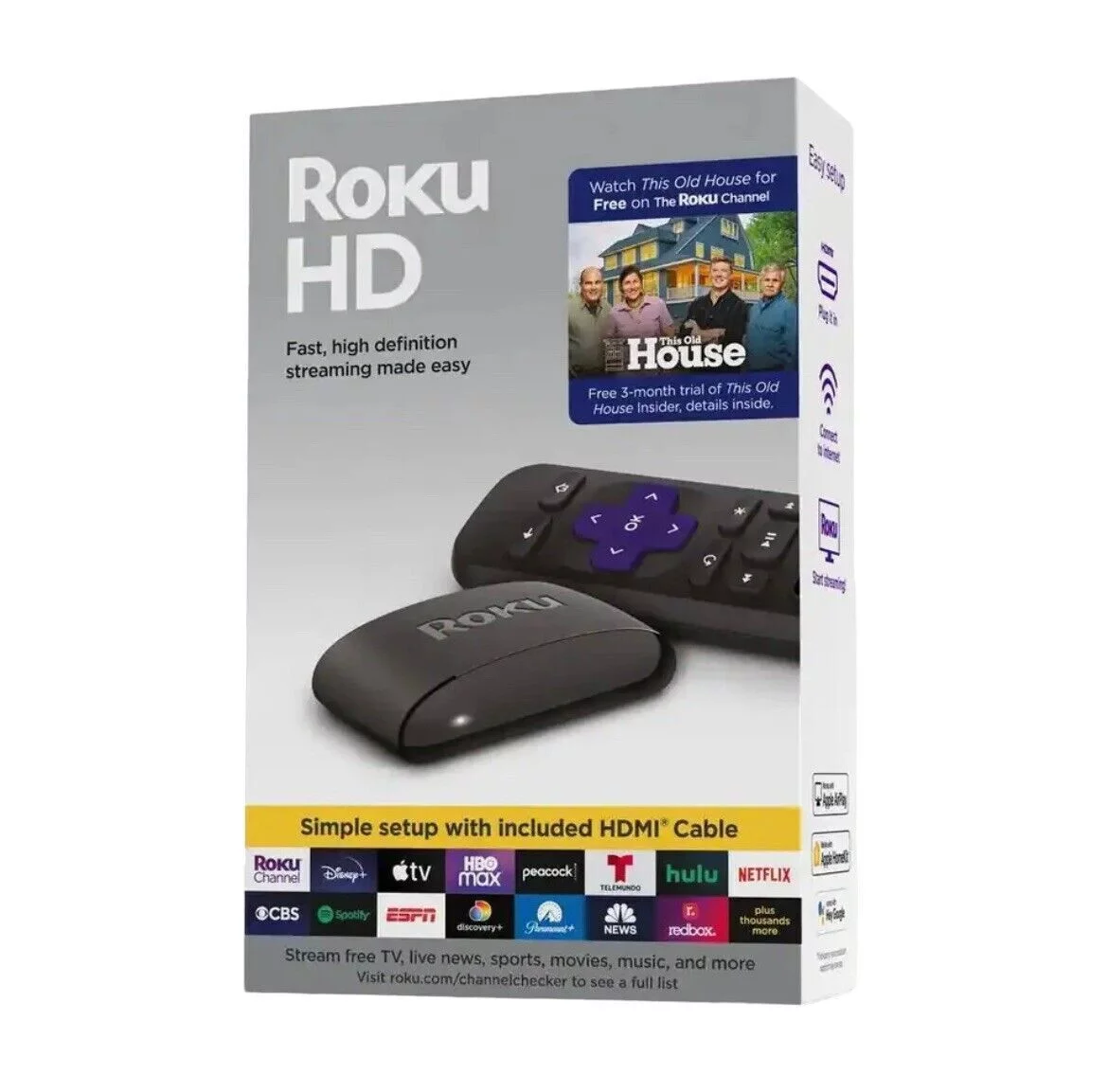 NEW Roku HD Streaming Media Player with Remote and HDMI Cable 3932RD // By Rotana Electronics!!