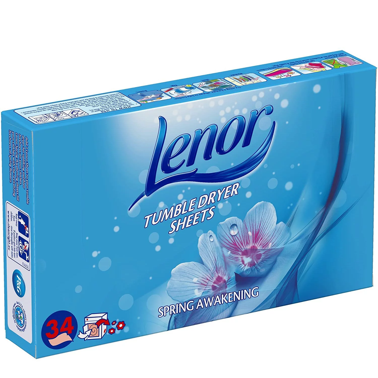 Lenor Tumble Dryer Sheets 34 Sheets Spring Awakening (Pack of 3)