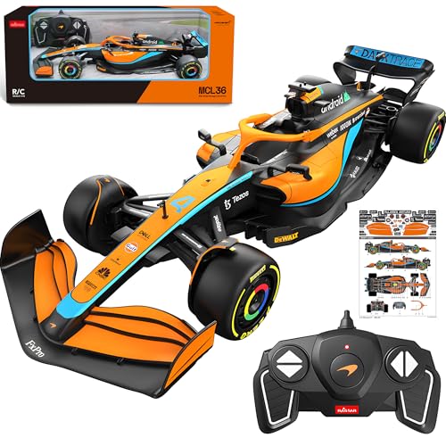 BEZGAR McLaren F1 Licensed 1:18 Remote Control Car - 2.4GHz RC Race Car with DIY Body Stickers - F1 Vehicle Toy for Kids & Enthusiasts 933