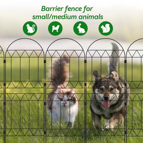 CADUKE Tall Garden Fence Panels, 10 Pack, 10.5 Ft(L) x 39.3 in(H), Rustproof Metal Fence Border, Garden Fencing for Yard, Patio, Landscaping, Arched