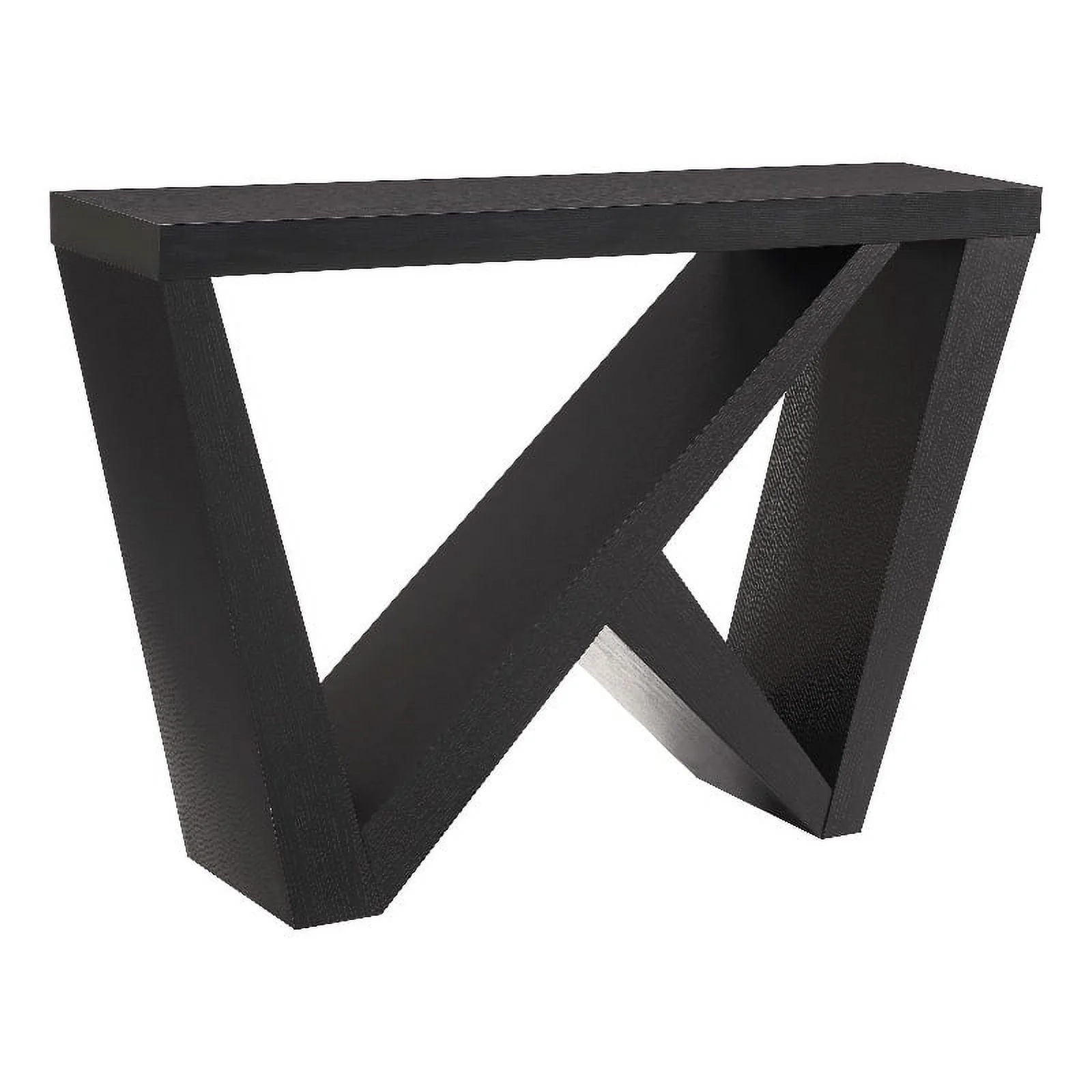 Bowery Hill Wood W-Shaped Legs Console Table in Black Finish