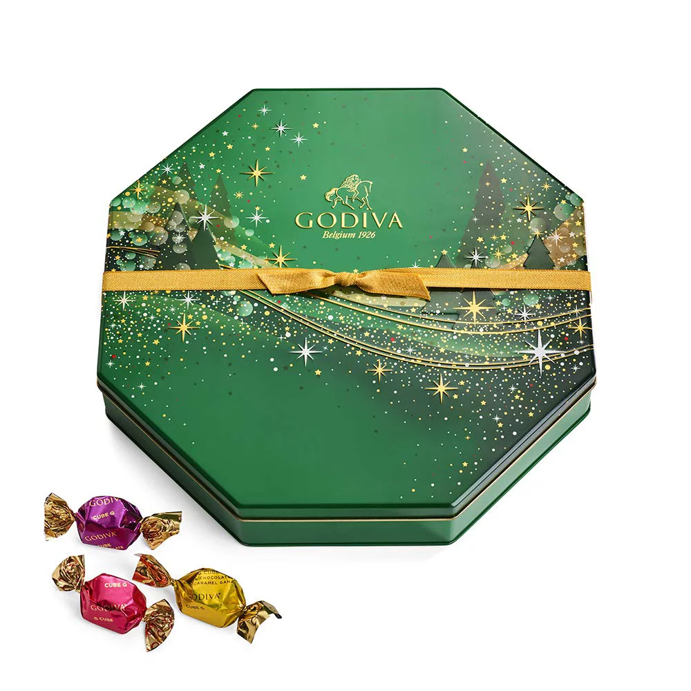 Holiday Assorted Chocolate Truffles Tin, 14.3 Oz