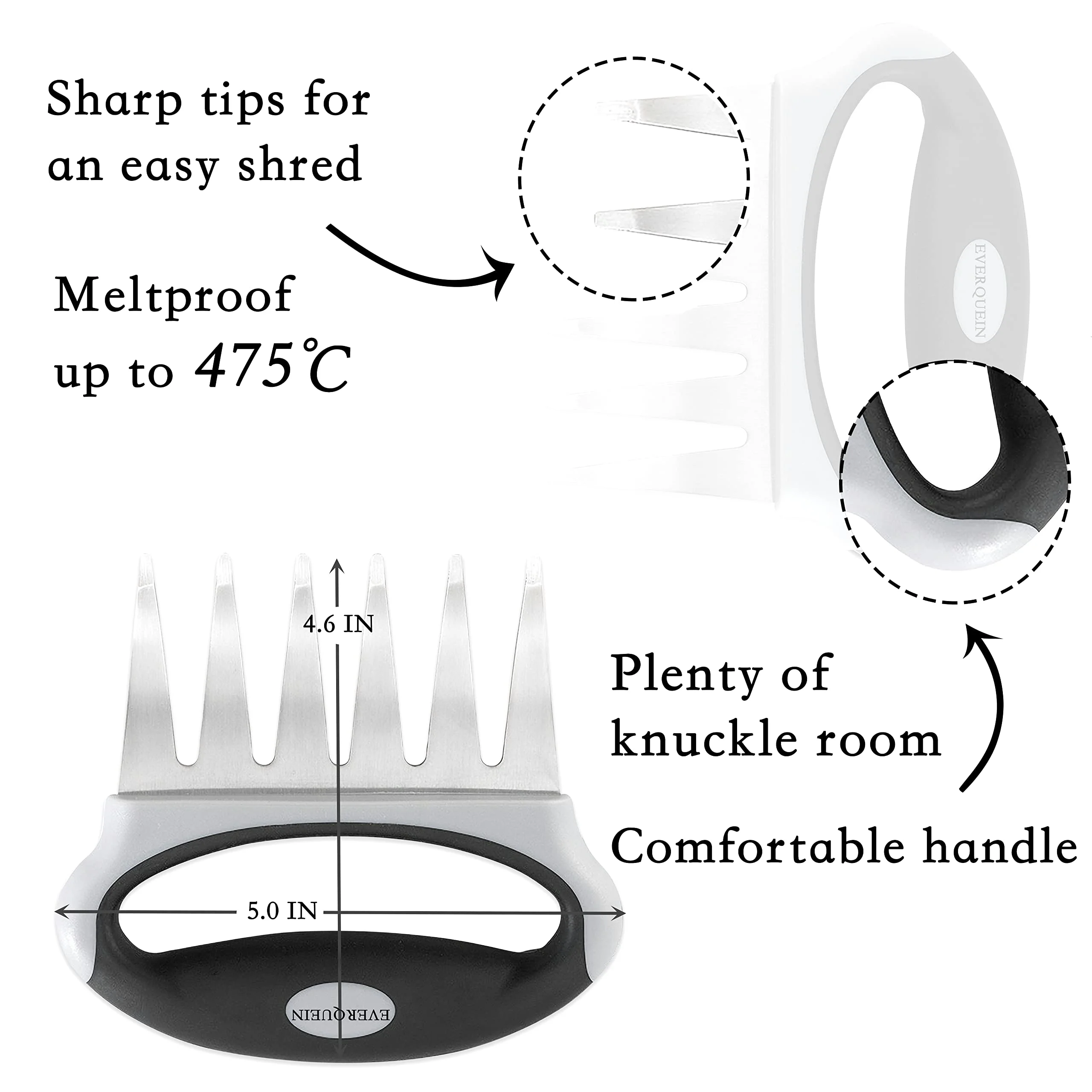 Bear Claws For Shredding Meat, Meat Shredder Claws, Chicken Shredder Tool, Barbeque Gifts for Men, Barbecue Grill Accessories for Smoker, or Slow Cooker - Heat Resistant Stainless steel
