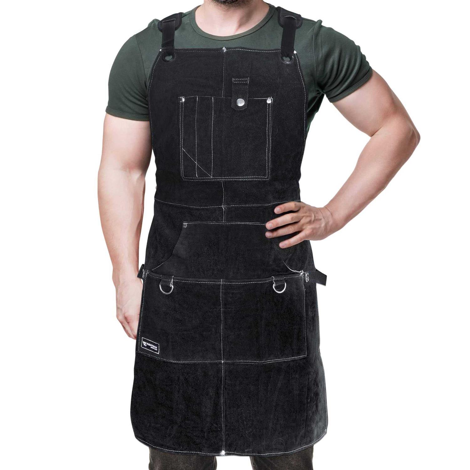 Fightech Work Apron with Tool Pockets Heavy Duty Shop Apron for Woodworkers
