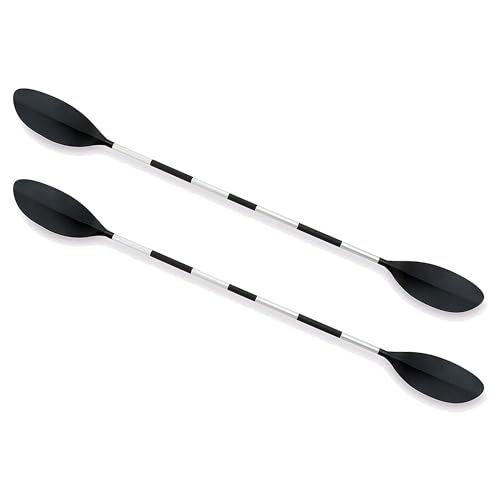 Intex 1 Piece 86 Inch Kayak Paddle with Ribbon Spoon Shaped Blades and 3 Feather Adjustable Positions for Sports and Outdoor Use (2 Pack)