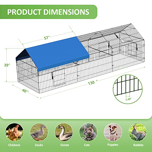 INJOPEXI Metal Chicken Coop 130