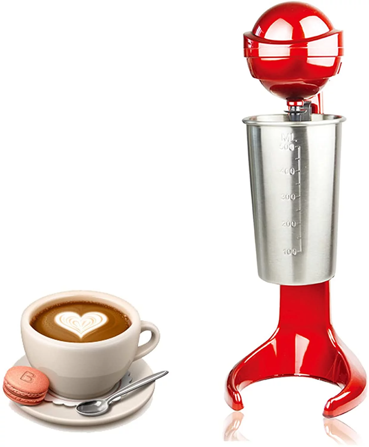 Electric Milkshake Maker Red Stainless Steel Mixing Cup Drink Mixer 110V 60Hz Ice Cream Maker 100W Milkshake Juicers