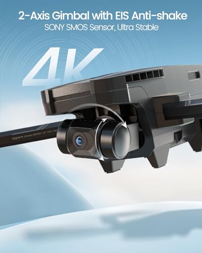 Holy Stone HS720G GPS Drones with Camera for Adults 4K FAA, 2-Axis Gimbal, Built-in Remote ID, 120°FOV, Brushless Motor, 5G WiFi Transmission, Smart Return Home, Professional FPV Drone for Beginner