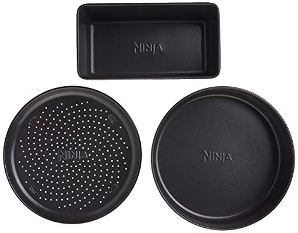 Ninja Foodi Deluxe Bake Kit Nonstick Aluminum 3-Piece Bakeware Set Black (AOPKIT)