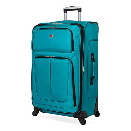 SwissGear Sion Softside Expandable Roller Luggage, Teal, 3 Piece Set (21/25/29)