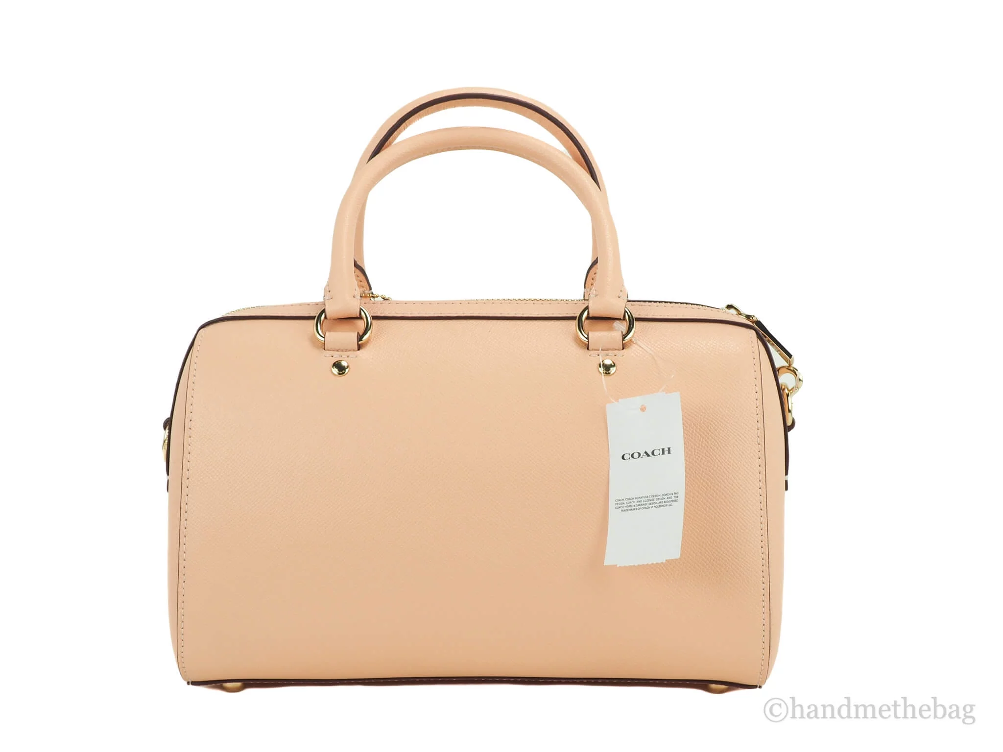 Coach (79946) Rowan Faded Blush Grain Leather Medium Satchel Crossbody Handbag