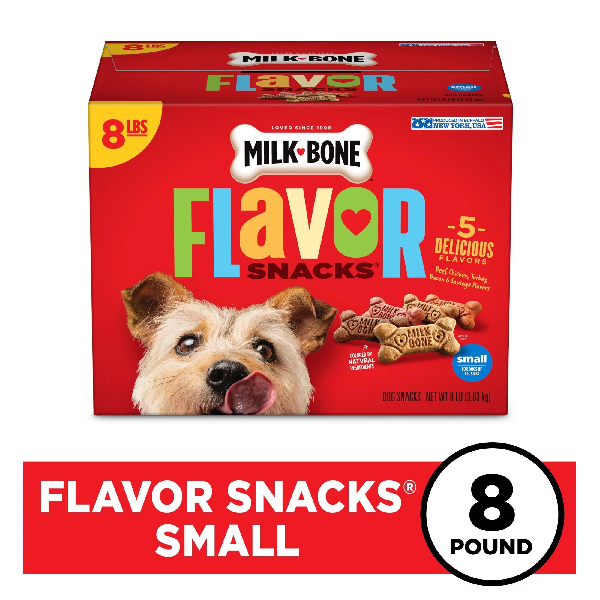 Milk-Bone Flavor Snacks Dog Biscuits, Small, For Dogs Of All Sizes, 8-Pound