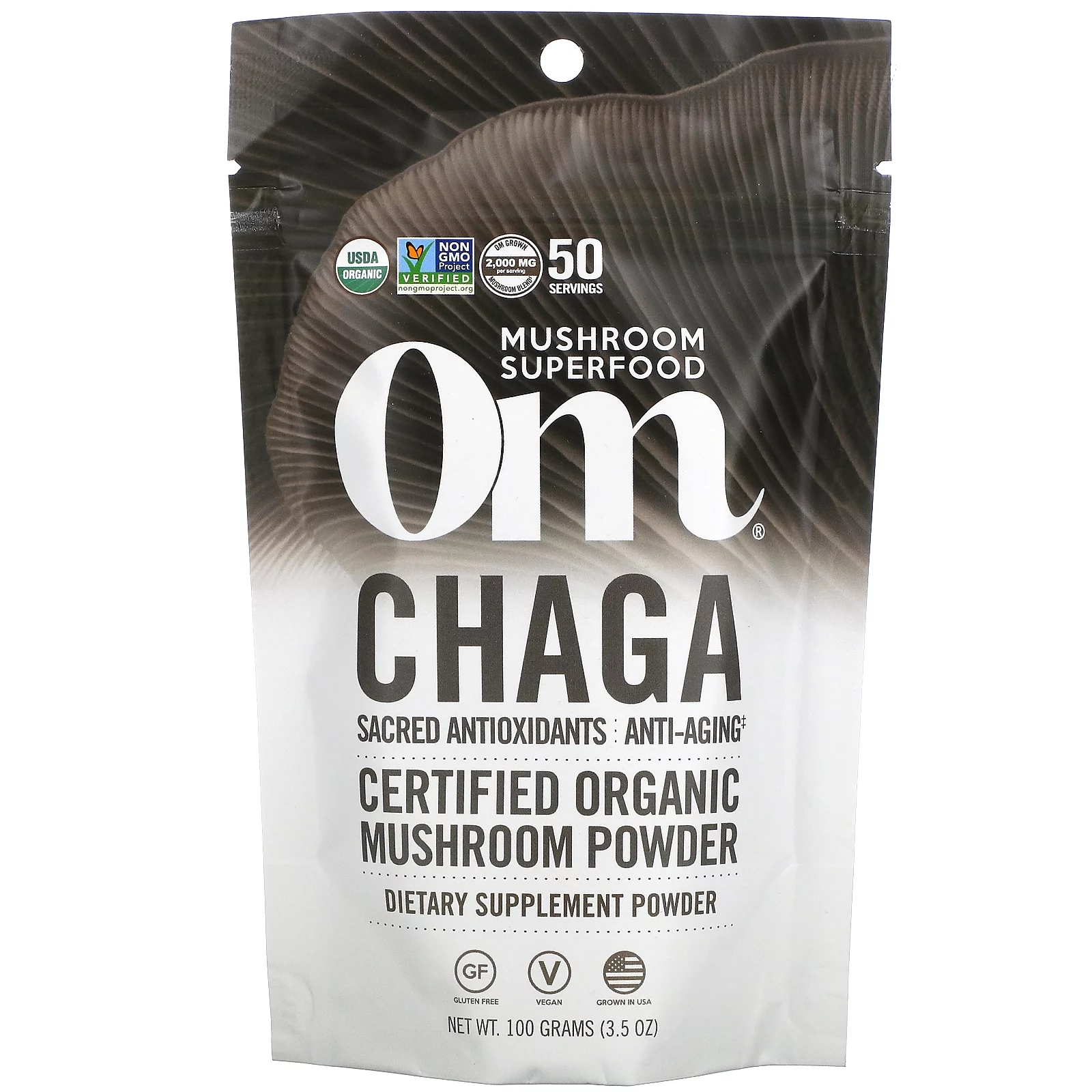 Om - Chaga Organic Mushroom Powder - 3.57 oz.