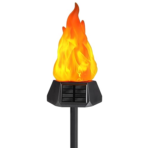 Toodour Solar Outdoor Torch Lights with Flickering Flame, 8 Pack Solar Lights for Outside, Waterproof LED Flame Torches, Solar Outdoor Lights for Camping Garden Landscape Patio Path Outdoor Decor