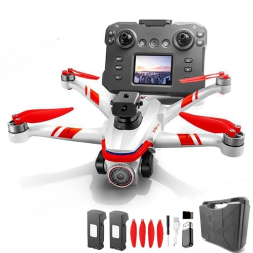 Kids Drone With Screen Display Remote Control, 1080P Dual Camera, Optical Flow Hover, LED Lights, Speed Adjustment, Gravity Sensor, Brushless Motor, Trajectory Flight, 360 Degree Flip, APP Control, Headless Mode, One-Key Takeoff/Landing, Obstacle Avo