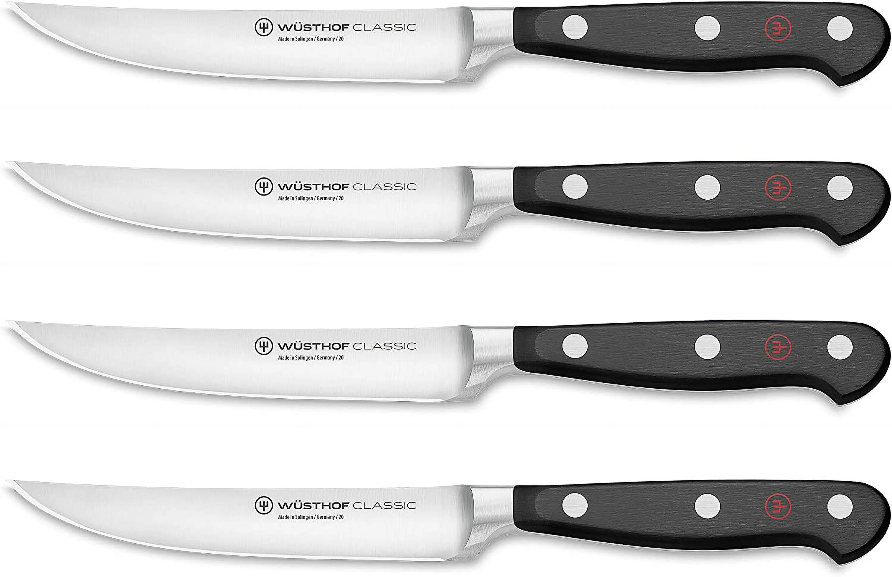 Classic 4-Piece Steak Knife Set, Black