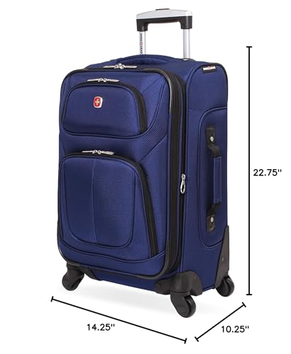 SwissGear Sion Softside Expandable Luggage, Black, Checked-Large 29-Inch