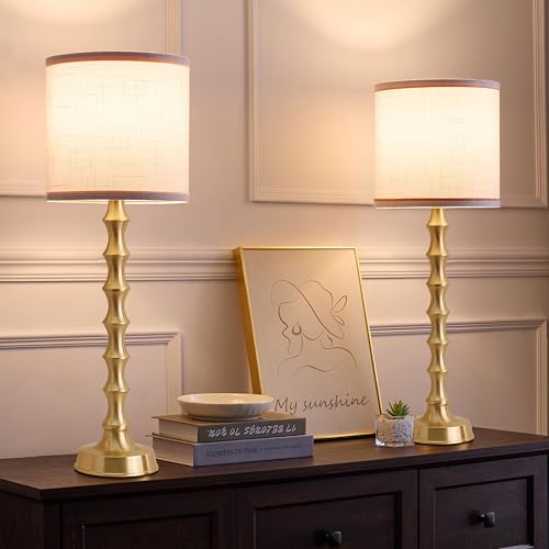 Set of 2 Gold Table Lamps, 30.5