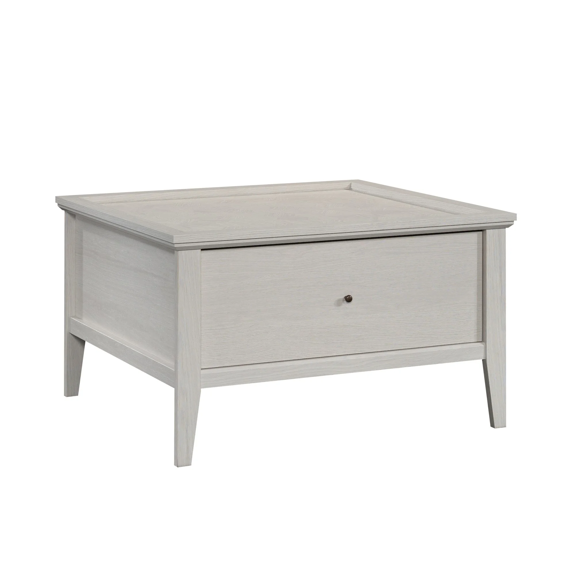 Sauder Larkin Ledge Engineered Wood and Metal Coffee Table in Glacier Oak