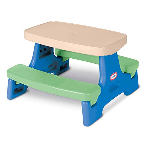 Little Tikes Easy Store Jr. Kid Picnic Play Table, Blue,green