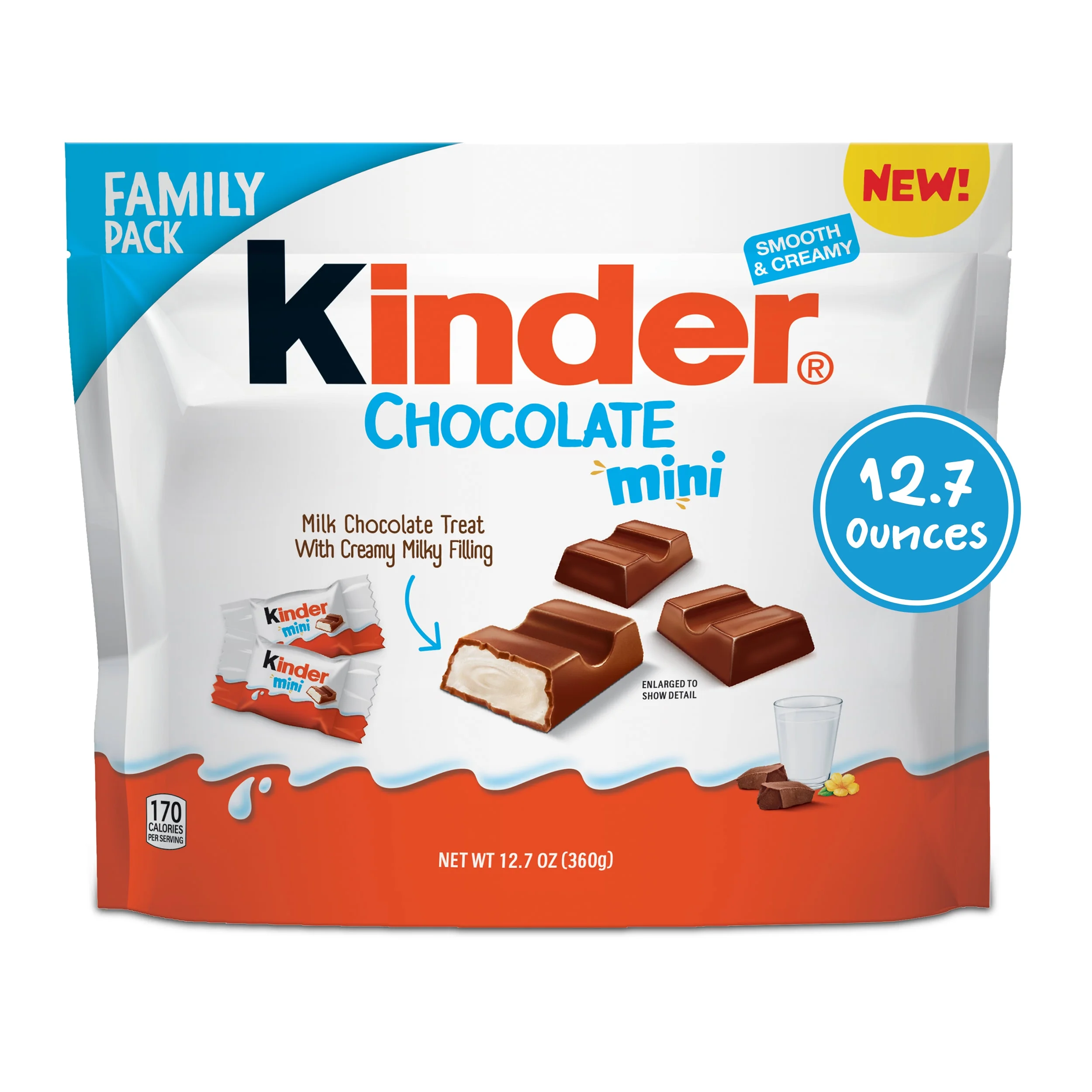 Kinder Chocolate Mini, Milk Chocolate Bar, Easter Basket Stuffers, 12.7 oz, up to 60 Minis