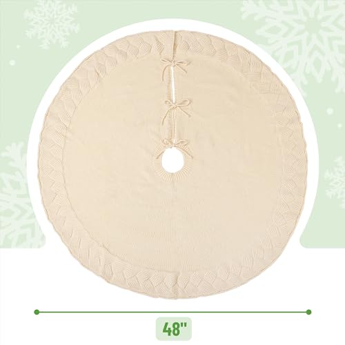 Mr. Pen- Christmas Tree Skirt 48 inches, Knitted Christmas Skirt Tree, Xmas Tree Skirt