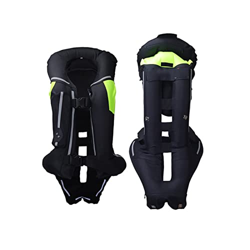 YXYECEIPENO Motorcycle Airbag Vest Lightweight Reflective Riding Vest with Tail, Neck Airbag for Bicycles