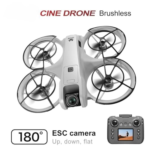 RC Drone With Display Screen, Airplane Helicopter With Dual Cameras (180° Adjustable), 360° Propeller Protection,Optical Flow Positioning, Brushless Motor, One Key Takeoff/Landing, Headless Mode, Emergency Stop,Tail LED Light, Waypoint Flight, Latera