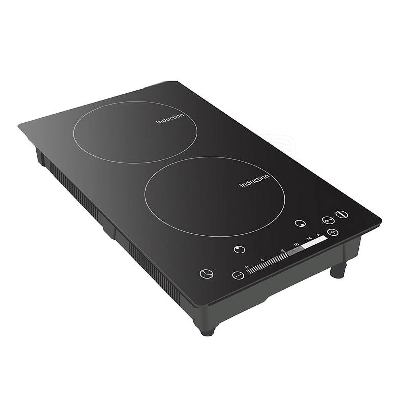 SKYSHALO 12'' Built-in Induction Electric Stove Top ,2 Burners Multifunctional Burner Electric Cooktop,9 Heating Level & Sensor Touch Control, Easy to Clean Ceramic Glass Surface