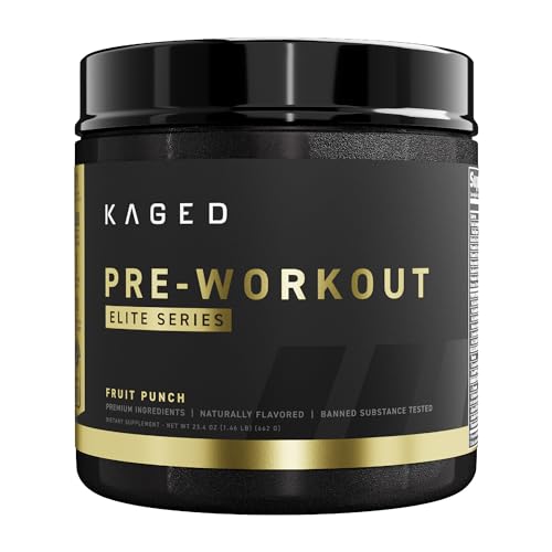 Pre Workout Powder | Kaged Pre-Workout Elite for Men & Women | High Stimulant for Energy, Focus, Pumps | L-Citrulline, Beta Alanine, Creatine & 388mg of Organic Caffeine | Fruit Punch | 20 Servings