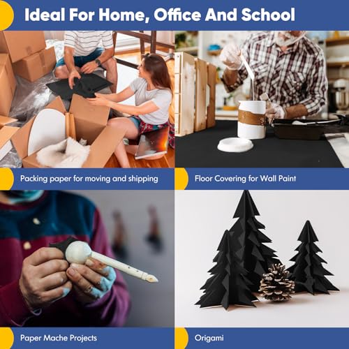 Vanhench Black Wrapping Paper, 17.5