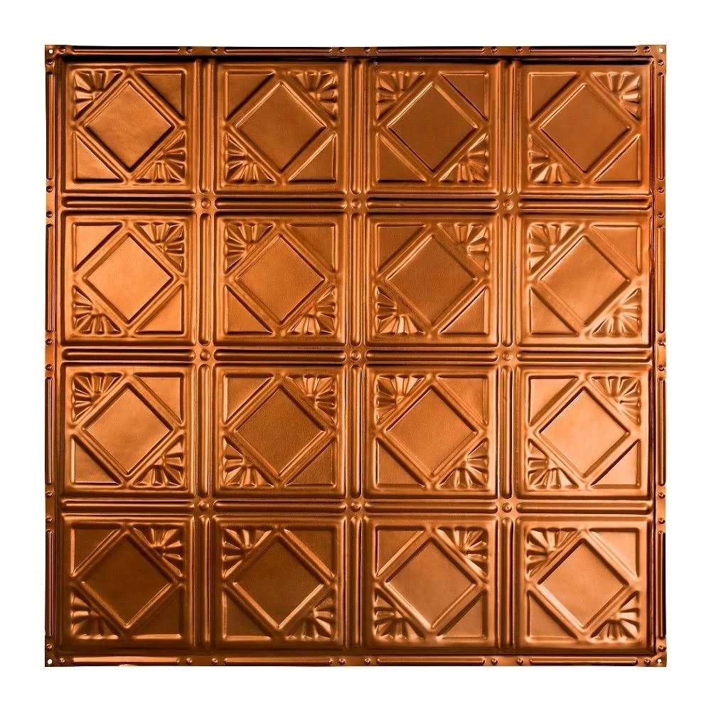 Great Lakes Tin Ludington Copper 2-foot x 2-foot Nail-up Ceiling Tile (Carton of 5) 2 x 2