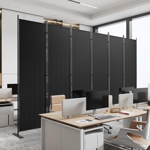 C-Hopetree 8 Panels Room Divider, 6 Ft Tall Indoor Folding Privacy Screen, Portable Partition Separator, Freestanding Separation Temporary Wall for Office, Bedroom, 160