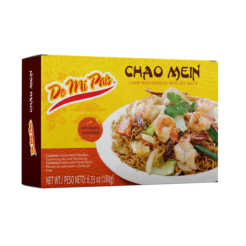 De Mi Pais Chao Mein con Salsa Soya y Sazonador 6.35oz / Chow Mein Noodles with Soy Sauce and Seasonings 6-PACK