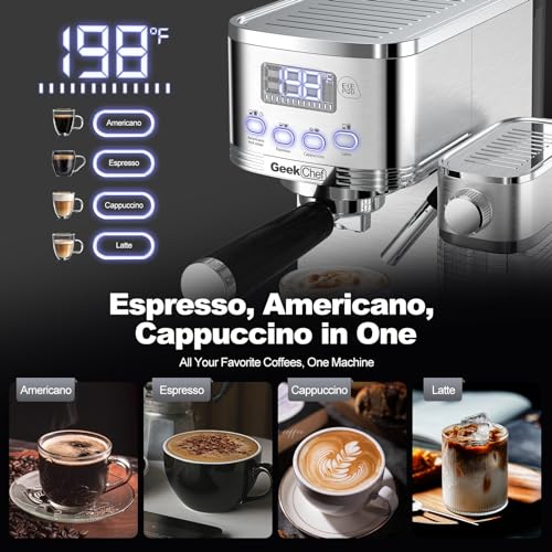 Geek Chef Espresso and Cappuccino Machine with Automatic Milk Frother