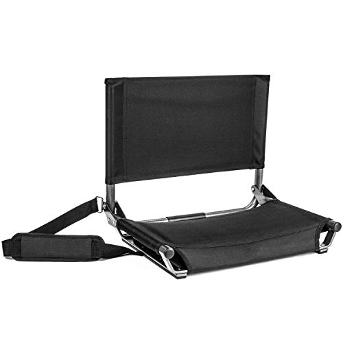 Cascade Mountain Tech Portable Folding Steel Stadium Seats for Bleachers , Black, Regular - 17