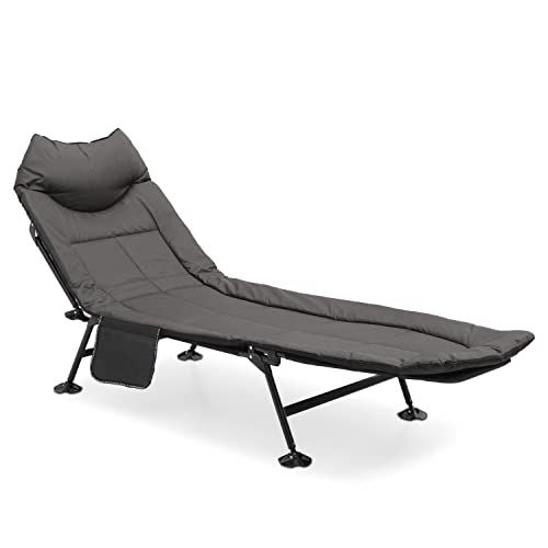 MoNiBloom Camping Beds for Adults, 180° Adjustable Reclining Outdoor Lounger Cot Bed for Sleeping with Carry Bag, Portable Camping Bed for Outdoor Camping Office Use, Supports 250 lbs