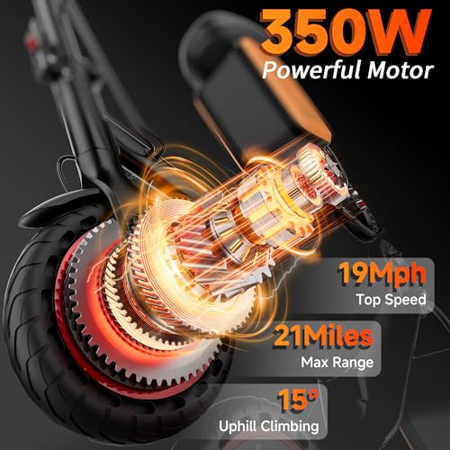 Electric Scooter with Seat for Adults - 19MPH & 21-Mile Range, 350W Motor, 8.5